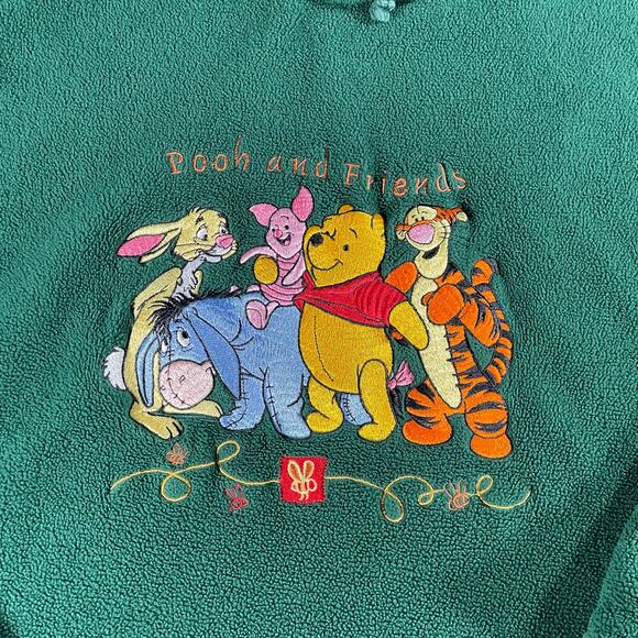 90’s The Disney Store Women’s Winnie Pooh And Friends Pullover Fleece Hoodie - Picture 4 of 6